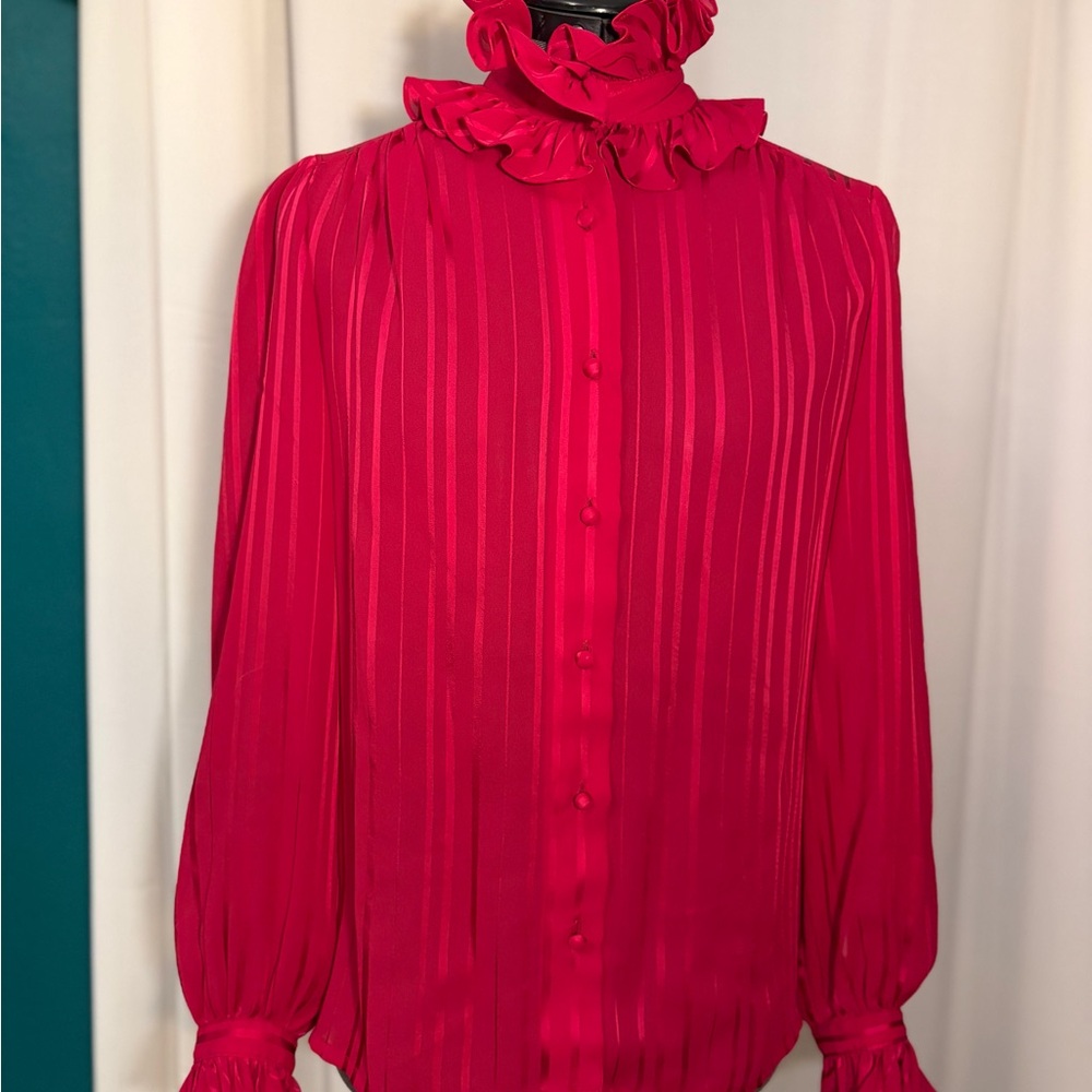 Elegant Sheer Ruffled Women's Top